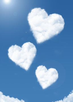 Heart Shaped Clouds In The Sky