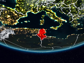 Tunisia during night