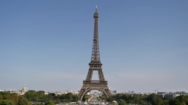 Paris, France, 27th August 2018, The Eiffel Tower, erected in 1889 4k 10 bit
