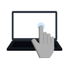 Cursor touching laptop screen