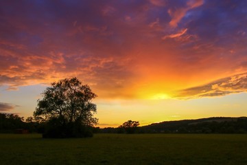Sonnenuntergang in den Lahnwiesen Burgsolms