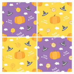 Halloween Party Seamless Pattern Festival Decoration ,Background wallpaper, Greeting Card Invitation