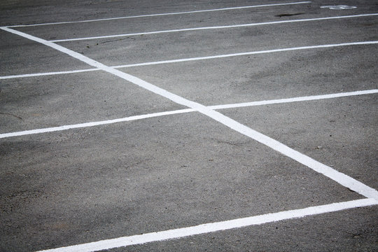 Lines parking, a detailed indication lines on the asphalt