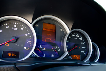 car dashboard closeup