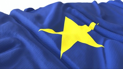 Fototapeta premium 3d render, Realistic Wavy Flag of the Republic of Texas (1836â€“1839) .