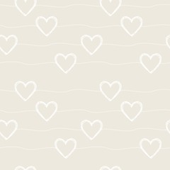 Seamless pattern with hearts and stripes