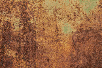 Grunge rusted metal texture. Rusty corrosion and oxidized background. Worn metallic iron panel.