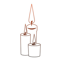 Spa candles isolated red lines