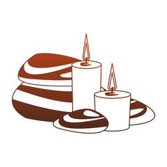 Spa candles with stones red lines