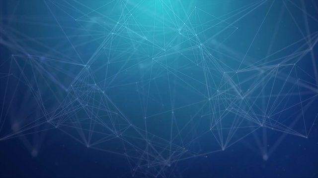 146. Abstract Blue connecting innovation dots and line communication concept. cloud computing, neural network ,molecule DNA, Medical, lobal International Connectivity loop Background.