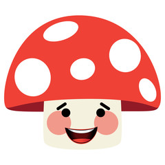 Ilustração de um cogumelo com cara