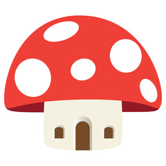 Ilustração de cogumelos em forma de casa