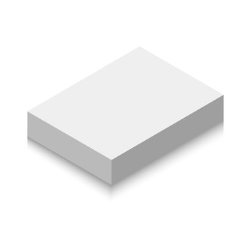 blank vector box with shadow on white background