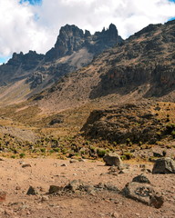 View of mountains, Mount Kenya, Kenya