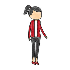 Businesswoman avatar cartoon scribble