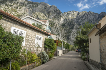 Fototapeta na wymiar bay of Kotor - village around