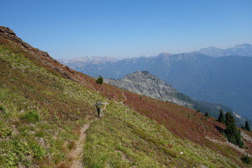 Fototapeta na wymiar Hiking in the Pacific Northwest, Washington State