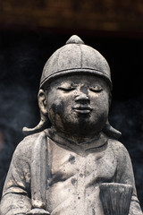 Vintage concrete statues in Wat Chai Mongkon - Buddhist Temple , Chiang Mai Thailand