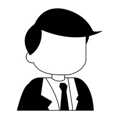 Businessman profile avatar in black and white