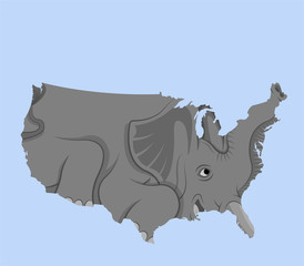 USA map like an elephant