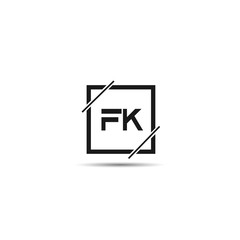 Initial Letter FK Logo Template Design