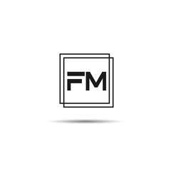 Initial Letter FM Logo Template Design