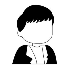 Businessman profile avatar in black and white