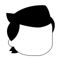 Man faceless head in black and white