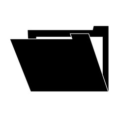 Folder open symbol in black and white