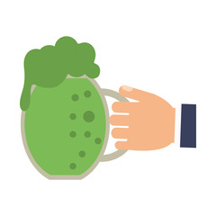 Hand holding irish beer