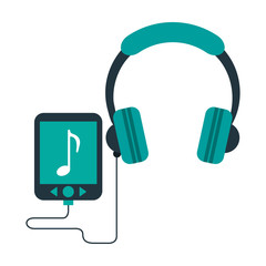 Music player with headphones