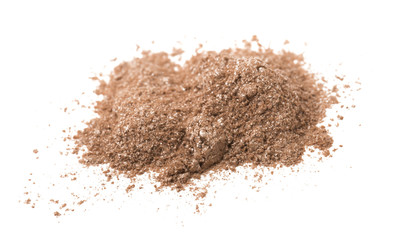 Broken face powder isolated on white background