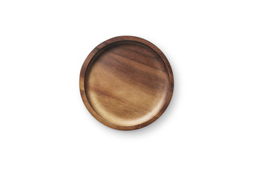 Kitchenware wooden dish isolate on white background