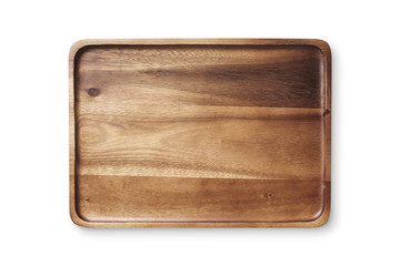 Kitchenware wooden dish isolate on white background