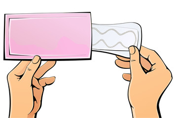 Women's intimate hygiene. Feminine pads.