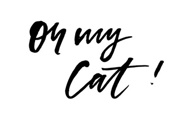 Fototapeta na wymiar slogan oh my cat phrase graphic vector Print Fashion lettering calligraphy