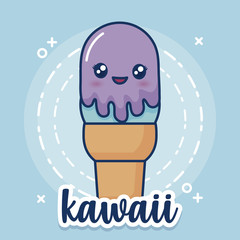 kawaii ice cream icon