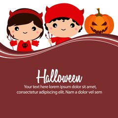 happy halloween cute kids devil costume