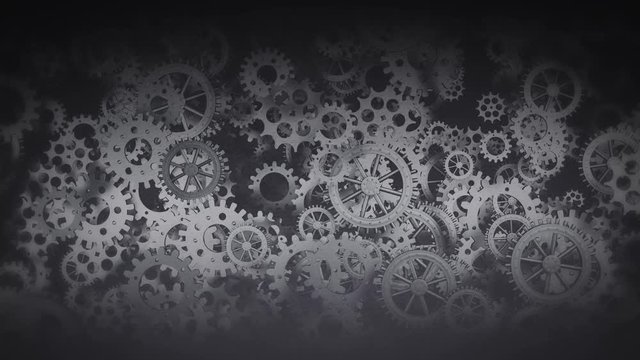 Mechanical and Technology Background, with rotating Gears. The File is seamless Looping (3D Rendering)