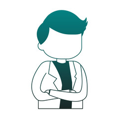 Businessman profile avatar blue lines
