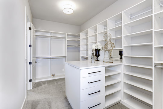 Large white modern wardrobe in luxury house