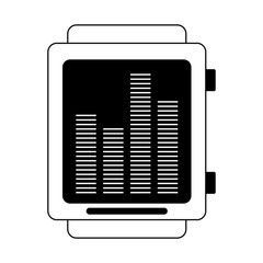 Smartwatch wearable technology in black and white