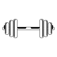 Gym weight isolated in black and white