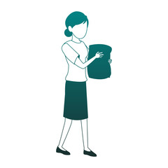 Young woman faceless avatar blue lines