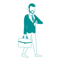Businessman avatar cartoon blue lines