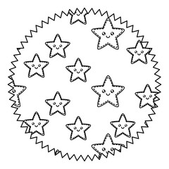 kawaii stars pattern