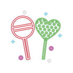 sweet candy lollipops heart bright neon