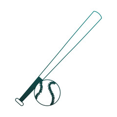 Baseball bat and ball blue lines