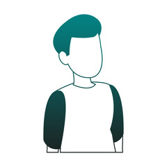 Man faceless head blue lines