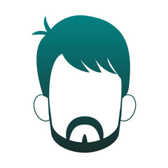 Man faceless head blue lines